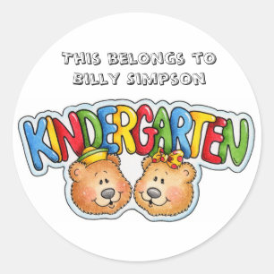 Name book plates classic round sticker