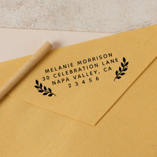 Name & Botanical Branches Return Address Self-inking Stamp