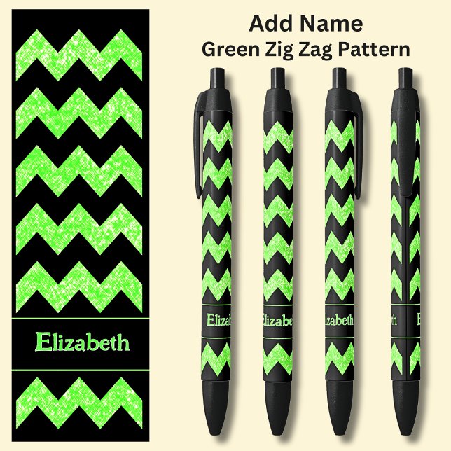 Name  Bright Green Zig Zag on Black Ink Pen (Creator Uploaded)