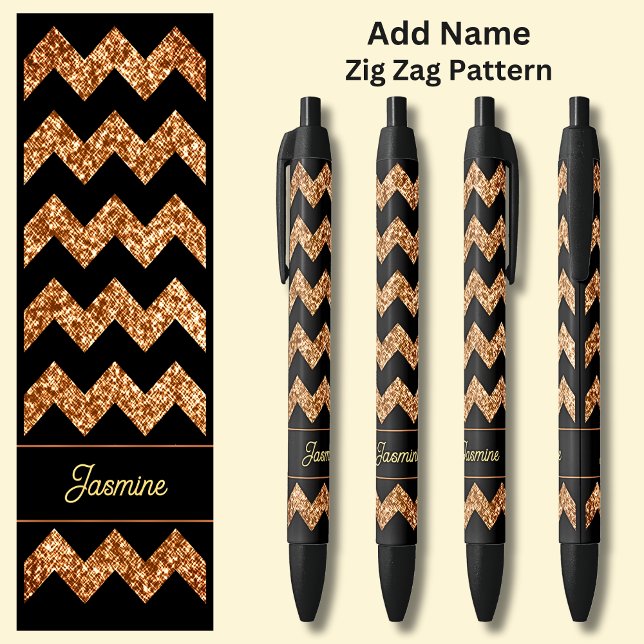 Name Bronze Brown Zig Zag on Black Ink Pen (Creator Uploaded)