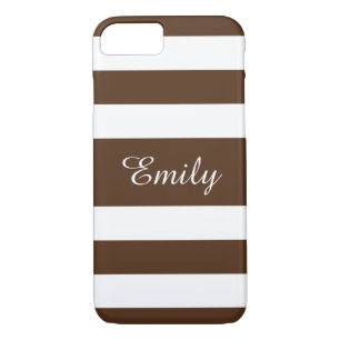 Name Brown And White Stripe Pattern iPhone 8/7 Case