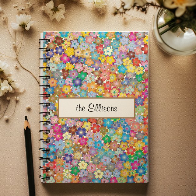 Name || Budget Buy Colourful Flowers Pattern Spira Notebook (Creator Uploaded)