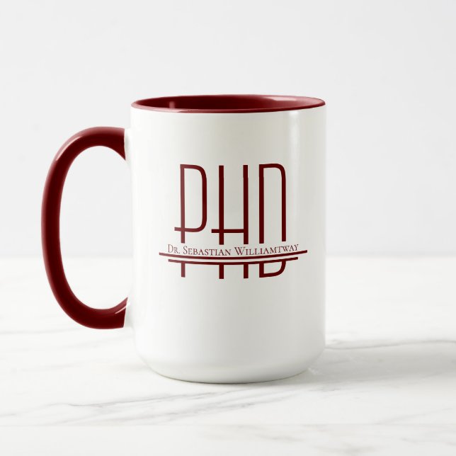Name Burgundy PhD Mug (Left)