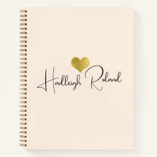 Name Calligraphy Monogram Heart Notebook