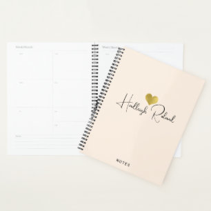Name Calligraphy Monogram Heart Planner