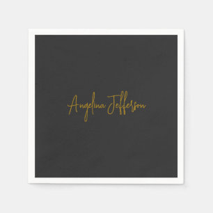 Name Calligraphy Professional Elegant Gold Color Napkin