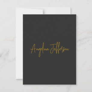 Name Calligraphy Professional Elegant Gold Color Postcard