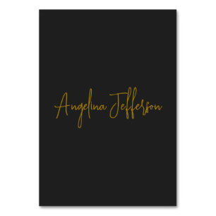 Name Calligraphy Professional Elegant Gold Color Table Number