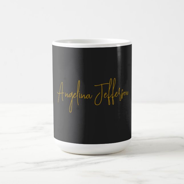 Name Calligraphy Professional Elegant Gold Colour Coffee Mug (Center)