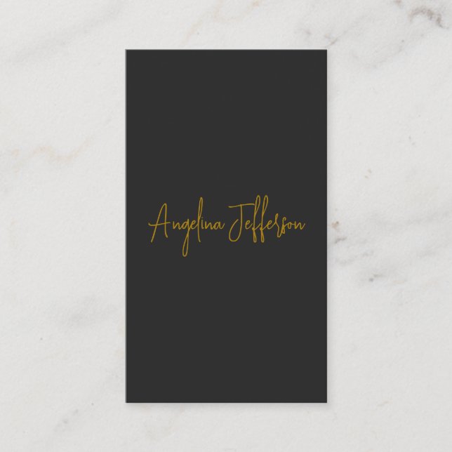 Name Calligraphy Professional Elegant Gold Colour Enclosure Card (Front)
