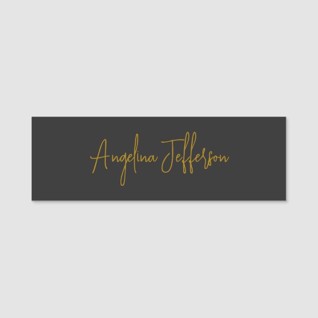 Name Calligraphy Professional Elegant Gold Colour Name Tag (Front)