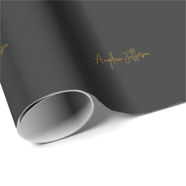 Name Calligraphy Professional Elegant Gold Colour Wrapping Paper (Roll Corner)