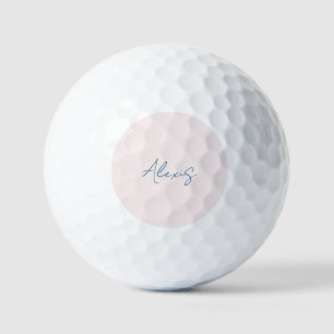Name Calligraphy Script Plain Simple Pastel Colour Golf Balls