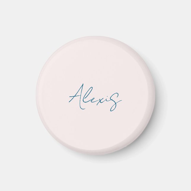 Name Calligraphy Script Plain Simple Pastel Colour Magnet (Front)