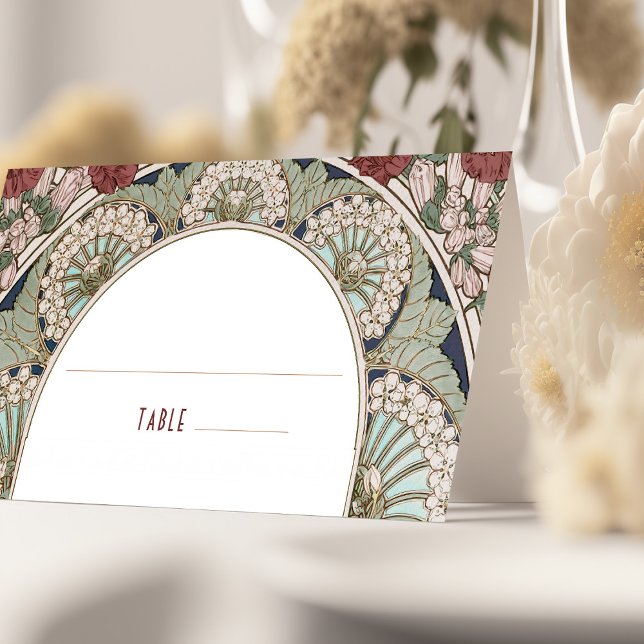 Name Cards Burgundy Wedding Table Vintage (Creator Uploaded)