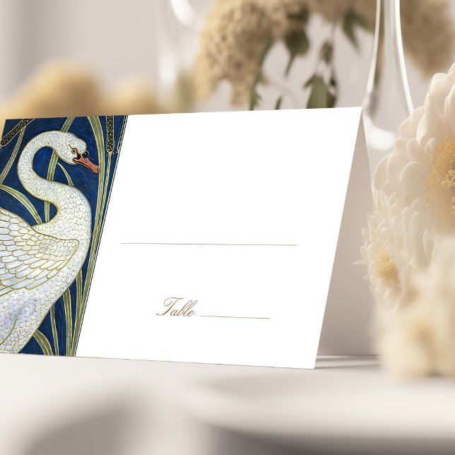 Name Cards Swans Wedding Table Vintage Art Nouveau (Creator Uploaded)