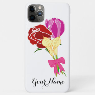 Name case. personalised Flower bouquet iPhone 11 Pro Max Case