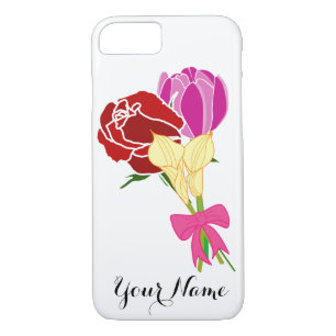 Name case. personalised Flower bouquet iPhone 8/7 Case
