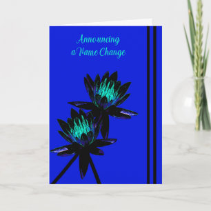 Name Change Announcement Card with Water Lilies