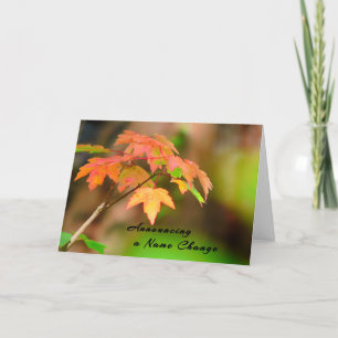 Name Change Card with Fall Leaves