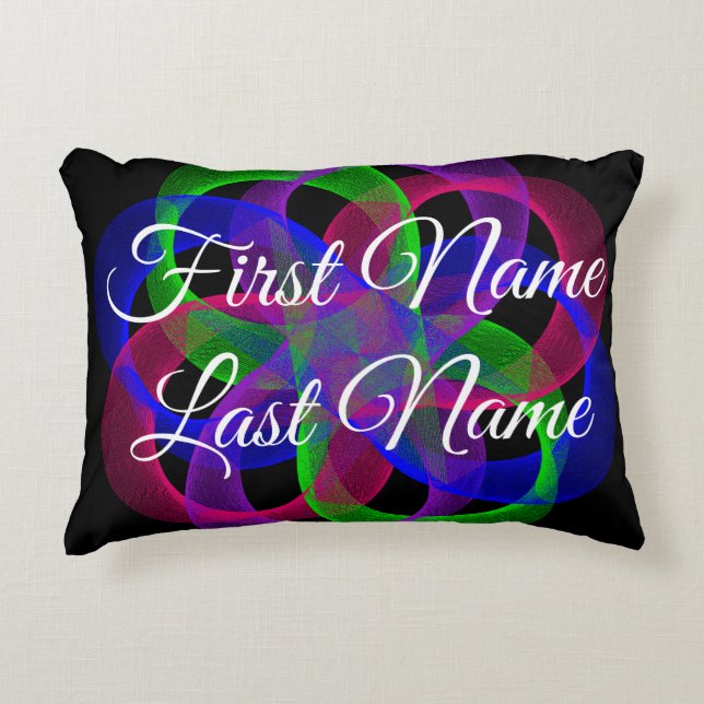 Name Change Double Loop Geometric Accent Pillow (Front)