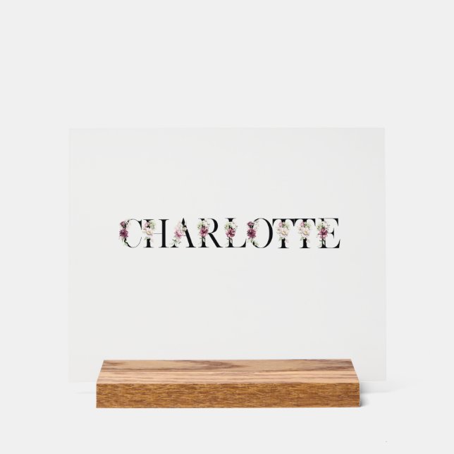 Name Charlotte Acrylic Sign (Front)