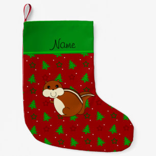 Name chipmunk red christmas trees stars small christmas stocking