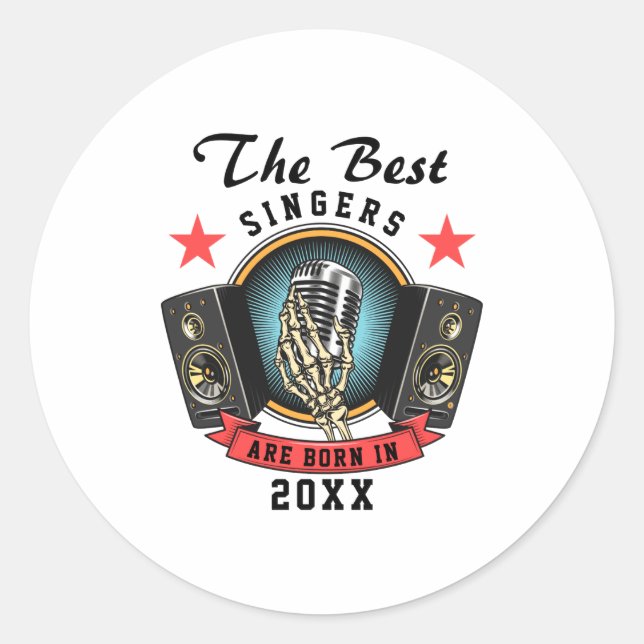 Name Choir Singer Birthday  Classic Round Sticker (Front)