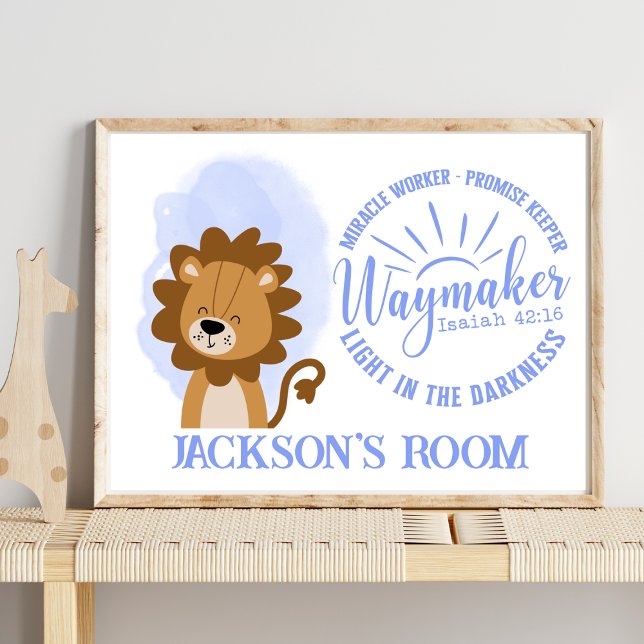 Name Christian Cute Baby Lion Bible Quote Poster (Creator Uploaded)