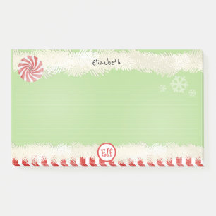 Name:  Christmas Elf Green Holiday Peppermint Fun Post-it Notes