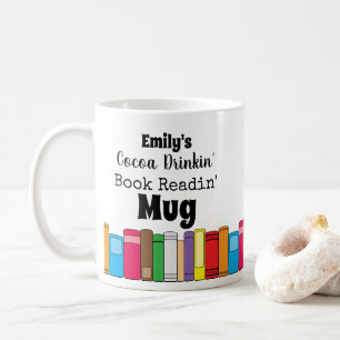 Name Cocoa Drinking, Book Reading Coffee Mug