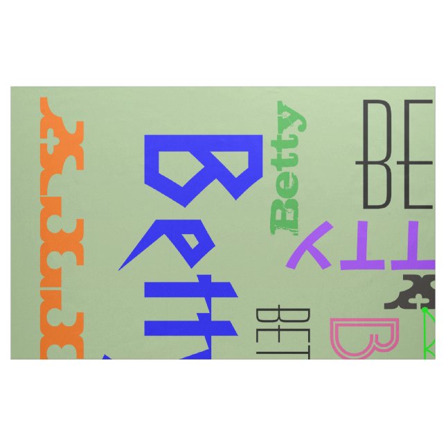 Name Collage 🎁 Amazing Word Cloud Fun Fab Fabric (Fat Quarter)