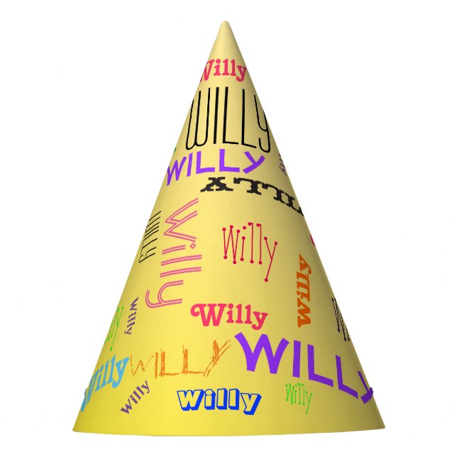Name Collage 🎁 Amazing Word Cloud Fun Fab Party Hat (Front)