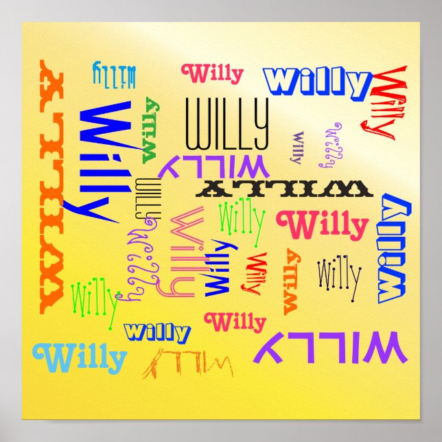 Name Collage Amazing Yellow Terrific  Poster (Front)