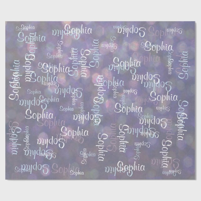 Name Collage Gift Template Wrapping Paper (Flat)