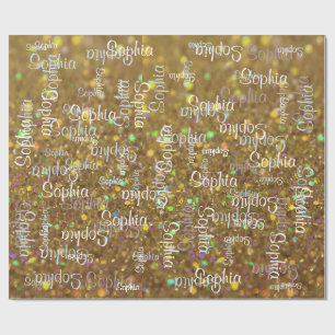 Name Collage Gift Template Wrapping Paper