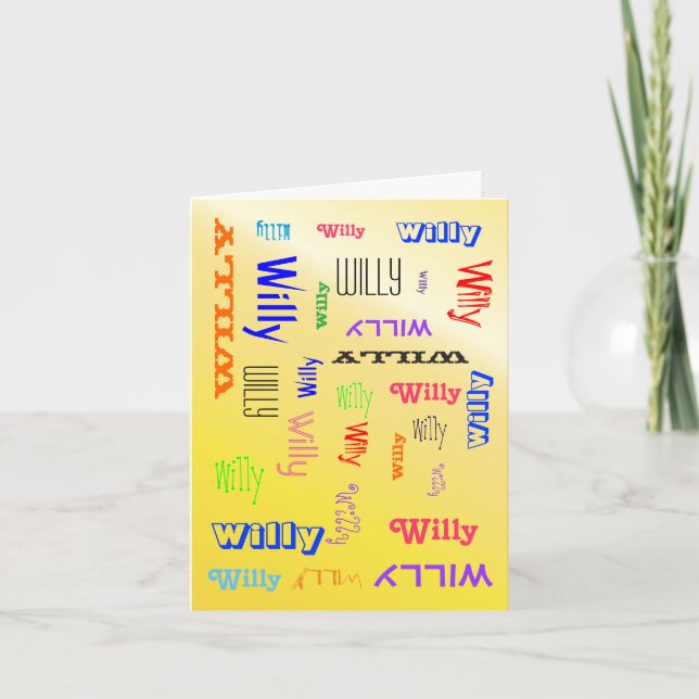 Name Collage Personalised Yellow Card (Front)