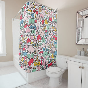 Name colourful breast pattern stone coaster shower curtain