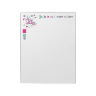 Name Colourful Shapes Pink Purple Teal Scribble Ar Notepad