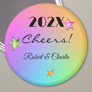 Name, Colours Happy New Year 2.25-in Favour Magnet