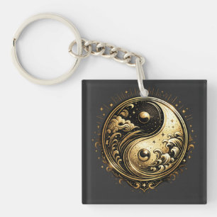 Name: Cosmic Yin Yang – Balance of Light and Darkn Key Ring