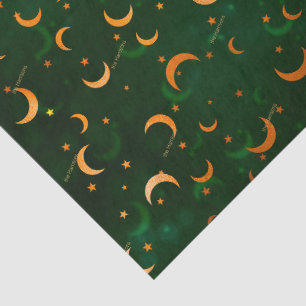 Name, Crescent Moons & Stars Bokeh Pattern Tissue Paper