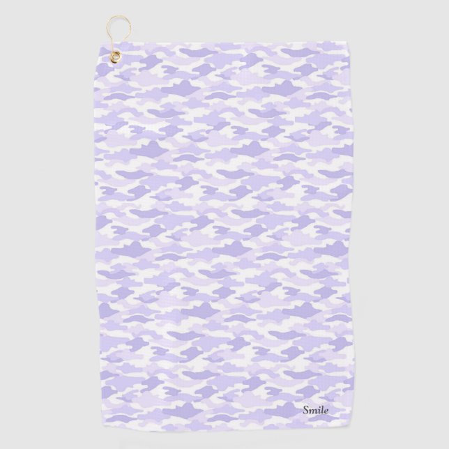 Name Custom Camouflage (Purple) Golf Towel (Front)