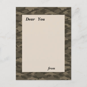 Name Custom Camouflage (Sepia) Postcard
