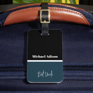 Name custom script special elegant best uncle gift luggage tag