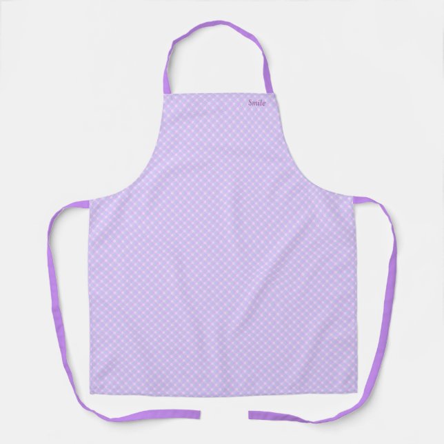 Name Custom Tartan Check (Purple) Apron (Front)