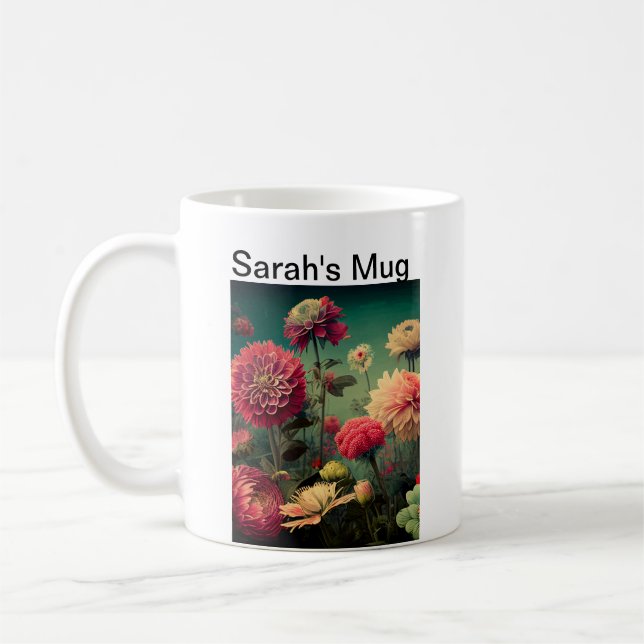 Name Customable Floral Mug (Left)