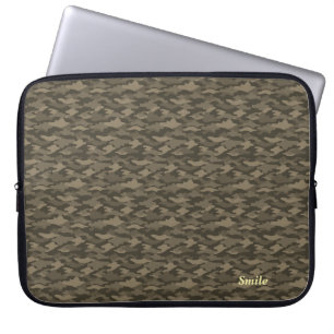 Name Customization Camo Brown Laptop Sleeve
