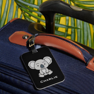 Name Cute Aussie Koala With A Smile Sitting Down Luggage Tag
