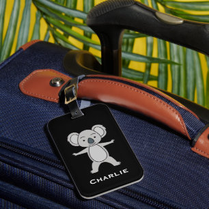 Name Cute Aussie Koala With A Smile Standing Up Luggage Tag
